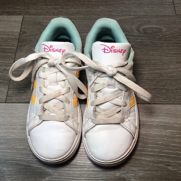 Adidas Shoes Kids 1 1/2 Girls Grand Court X Disney Low Top Sneakers ID8024 White - Picture 10 of 11